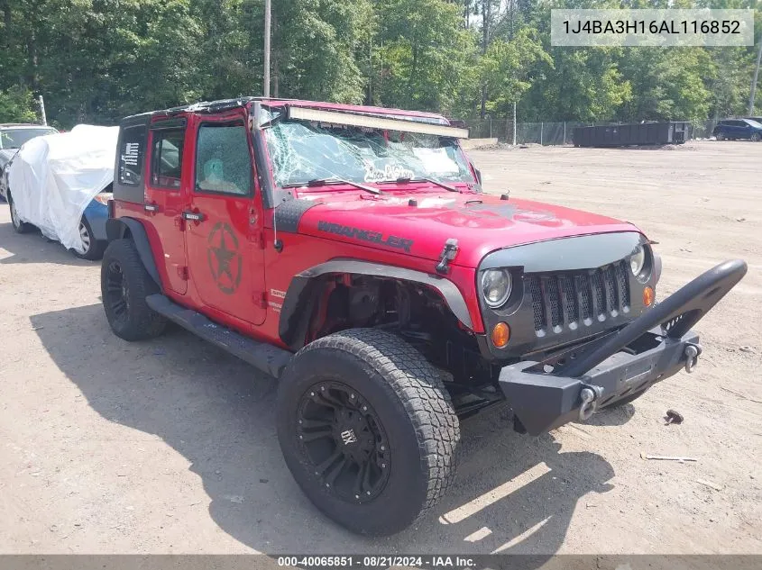 1J4BA3H16AL116852 2010 Jeep Wrangler Unlimited Sport