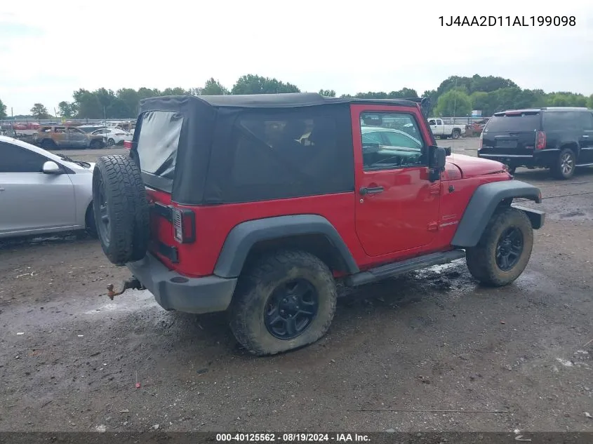 1J4AA2D11AL199098 2010 Jeep Wrangler Sport