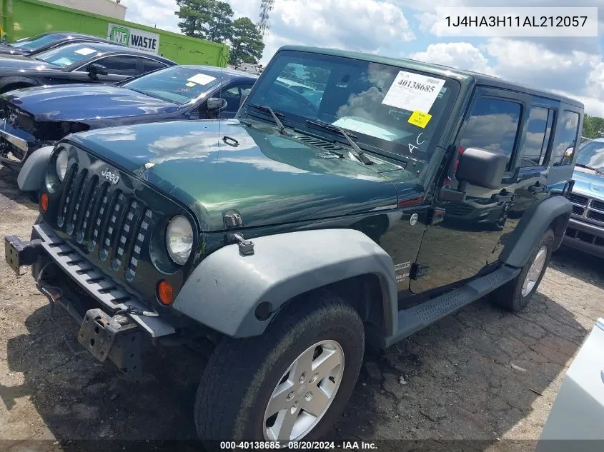 2010 Jeep Wrangler Unlimited Sport VIN: 1J4HA3H11AL212057 Lot: 40138685