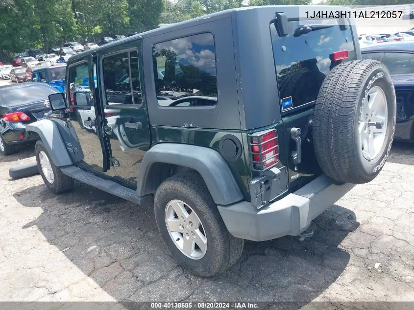 2010 Jeep Wrangler Unlimited Sport VIN: 1J4HA3H11AL212057 Lot: 40138685