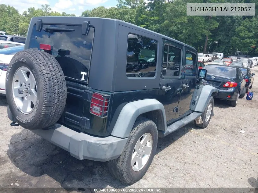 2010 Jeep Wrangler Unlimited Sport VIN: 1J4HA3H11AL212057 Lot: 40138685