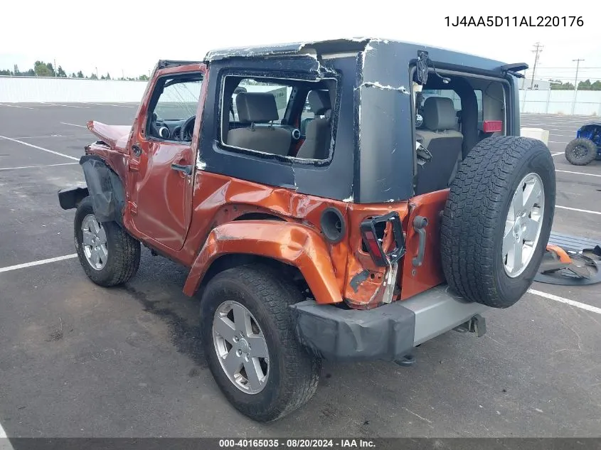 2010 Jeep Wrangler Sahara VIN: 1J4AA5D11AL220176 Lot: 40165035