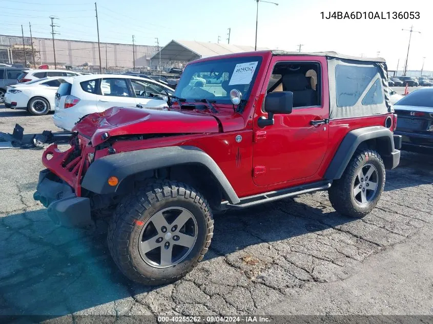 2010 Jeep Wrangler Rubicon VIN: 1J4BA6D10AL136053 Lot: 40255262