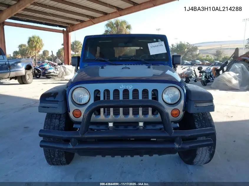 1J4BA3H10AL214288 2010 Jeep Wrangler Unlimited Sport