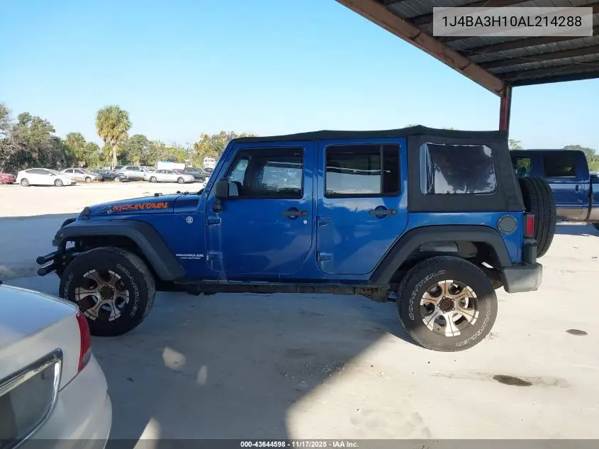 1J4BA3H10AL214288 2010 Jeep Wrangler Unlimited Sport