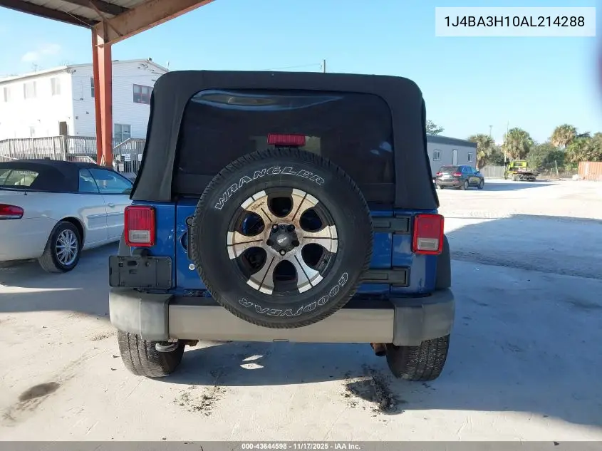 1J4BA3H10AL214288 2010 Jeep Wrangler Unlimited Sport