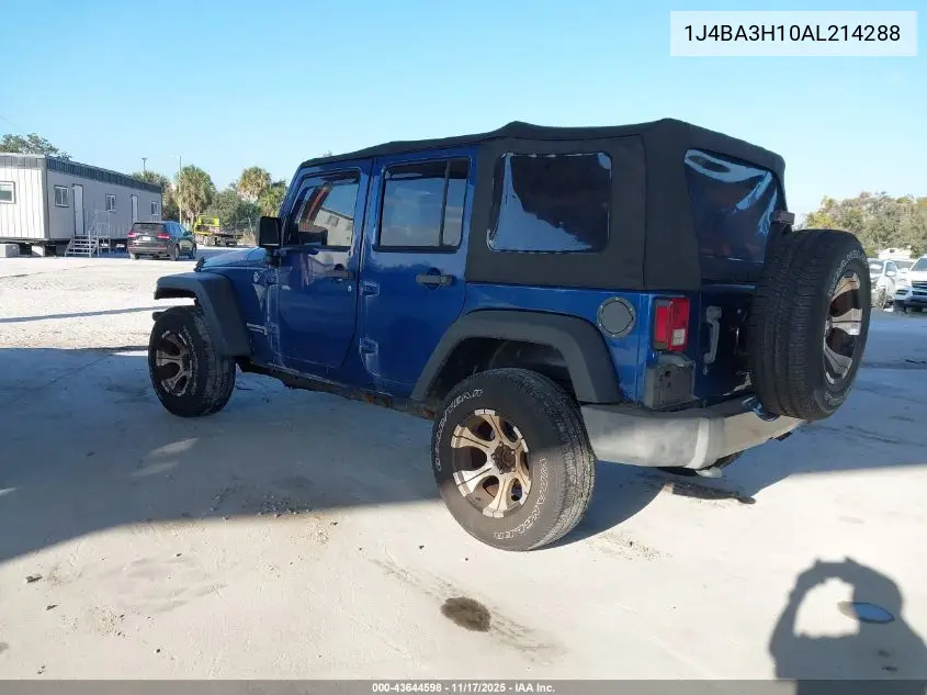 1J4BA3H10AL214288 2010 Jeep Wrangler Unlimited Sport