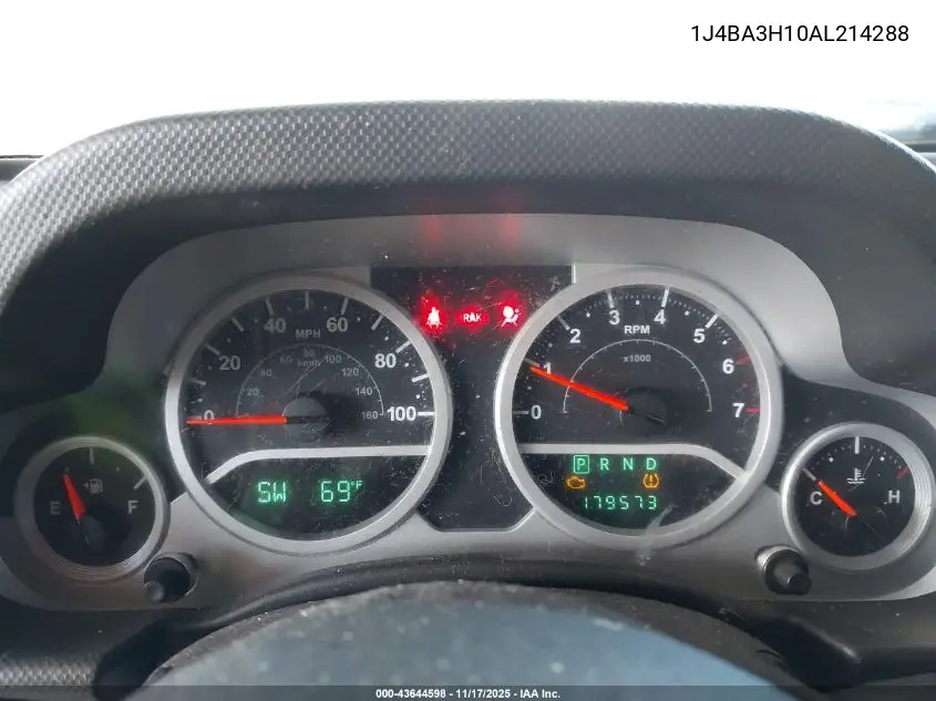 1J4BA3H10AL214288 2010 Jeep Wrangler Unlimited Sport