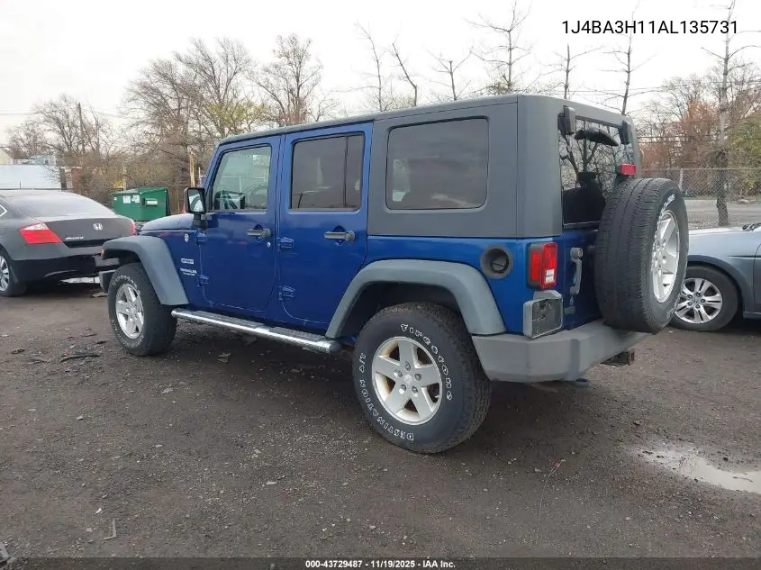 1J4BA3H11AL135731 2010 Jeep Wrangler Unlimited Sport