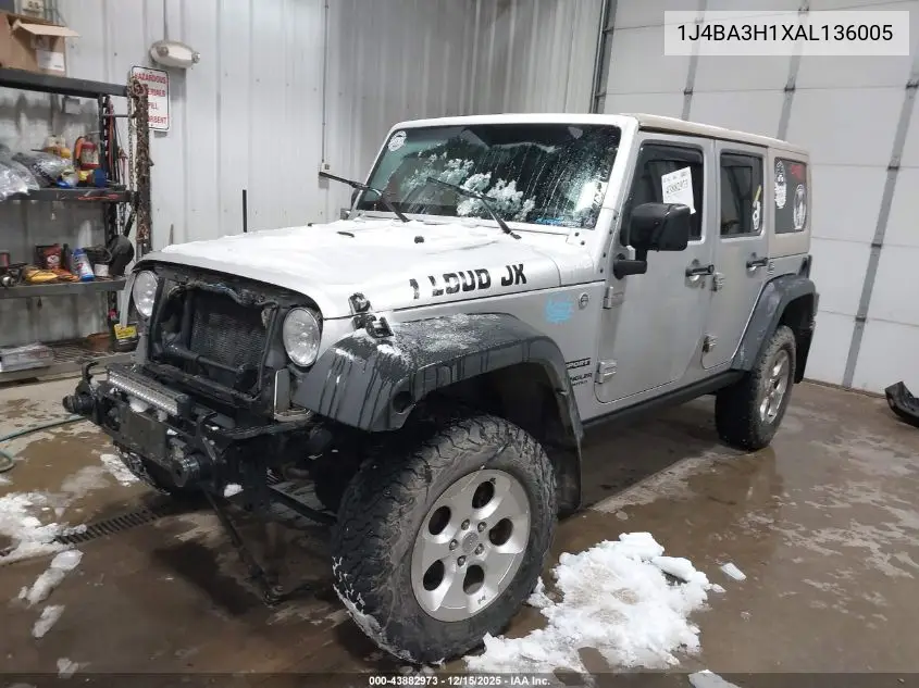 1J4BA3H1XAL136005 2010 Jeep Wrangler Unlimited Sport