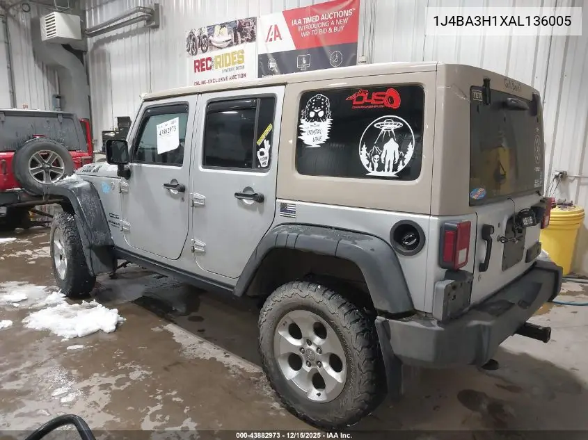 1J4BA3H1XAL136005 2010 Jeep Wrangler Unlimited Sport