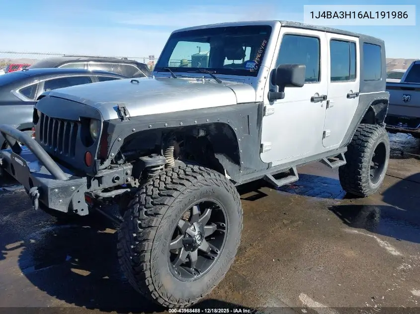 1J4BA3H16AL191986 2010 Jeep Wrangler Unlimited Sport