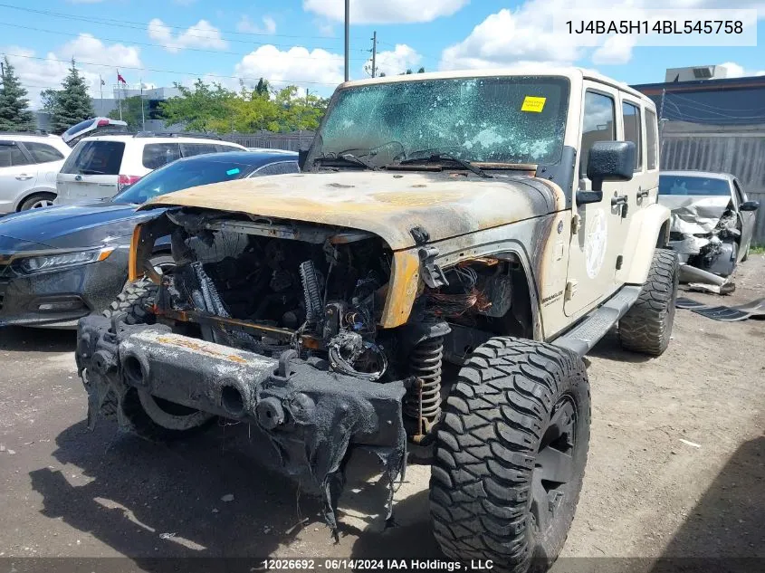 2011 Jeep Wrangler Unlimited Sahara VIN: 1J4BA5H14BL545758 Lot: 12026692