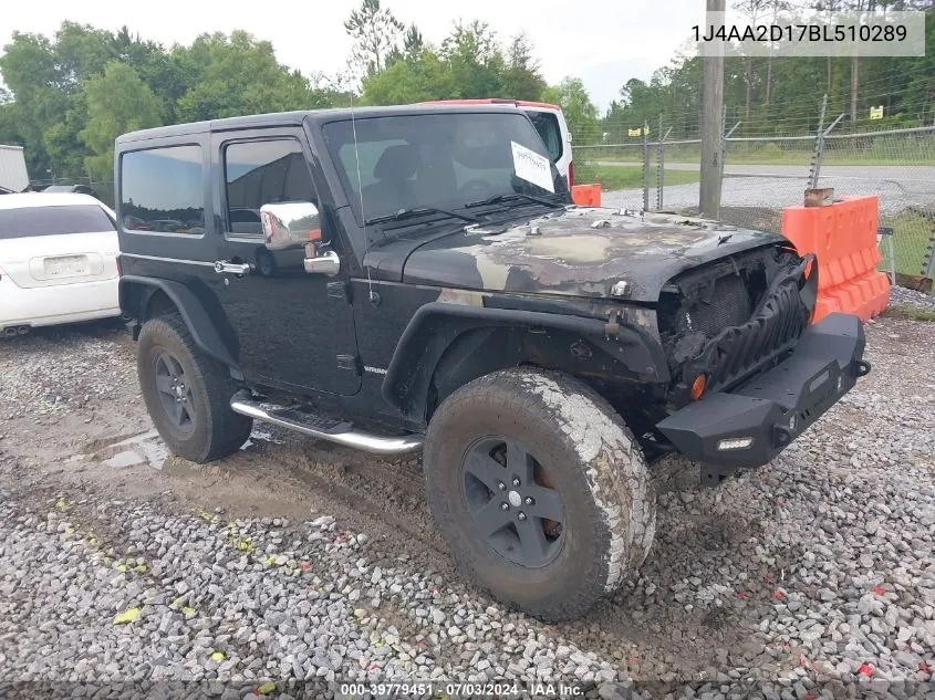 2011 Jeep Wrangler Sport VIN: 1J4AA2D17BL510289 Lot: 39779451