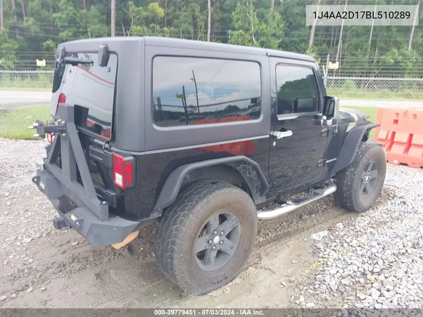 2011 Jeep Wrangler Sport VIN: 1J4AA2D17BL510289 Lot: 39779451