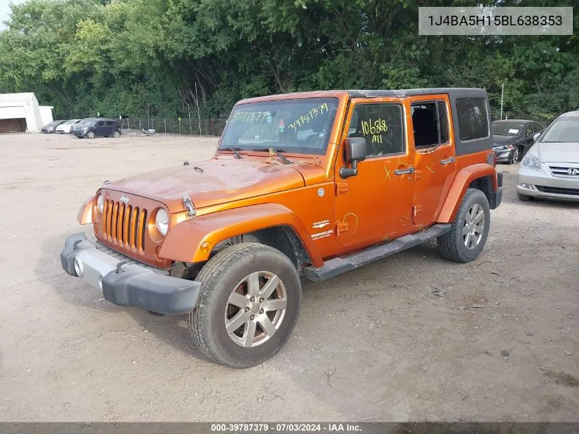 2011 Jeep Wrangler Unlimited Sahara VIN: 1J4BA5H15BL638353 Lot: 39787379