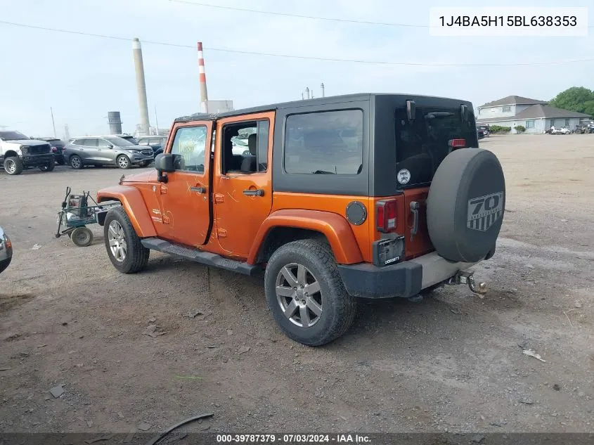 2011 Jeep Wrangler Unlimited Sahara VIN: 1J4BA5H15BL638353 Lot: 39787379