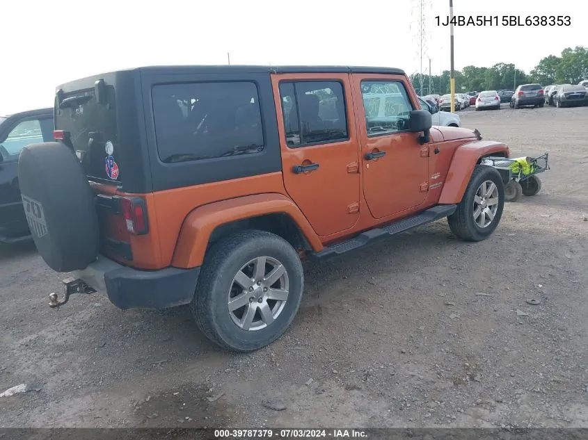 2011 Jeep Wrangler Unlimited Sahara VIN: 1J4BA5H15BL638353 Lot: 39787379