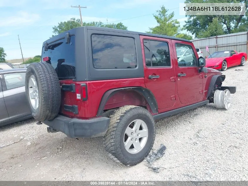 2011 Jeep Wrangler Unlimited Rubicon VIN: 1J4BA6H11BL612628 Lot: 39839144