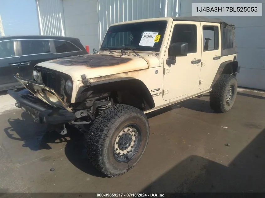 2011 Jeep Wrangler Unlimited Sport VIN: 1J4BA3H17BL525055 Lot: 39859217