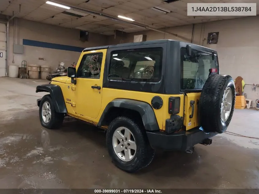 1J4AA2D13BL538784 2011 Jeep Wrangler Sport