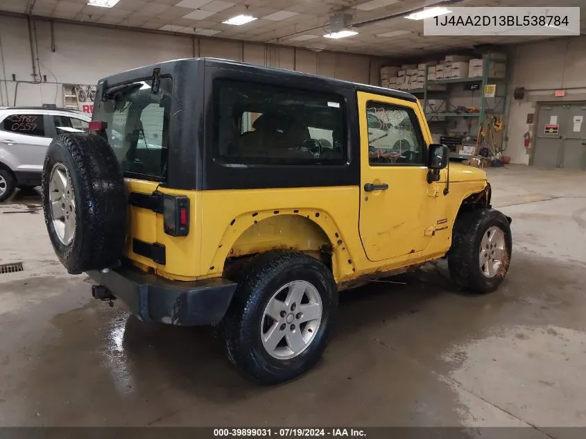 2011 Jeep Wrangler Sport VIN: 1J4AA2D13BL538784 Lot: 39899031