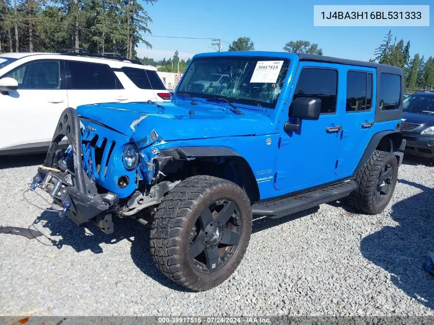 2011 Jeep Wrangler Unlimited Sport VIN: 1J4BA3H16BL531333 Lot: 39917515