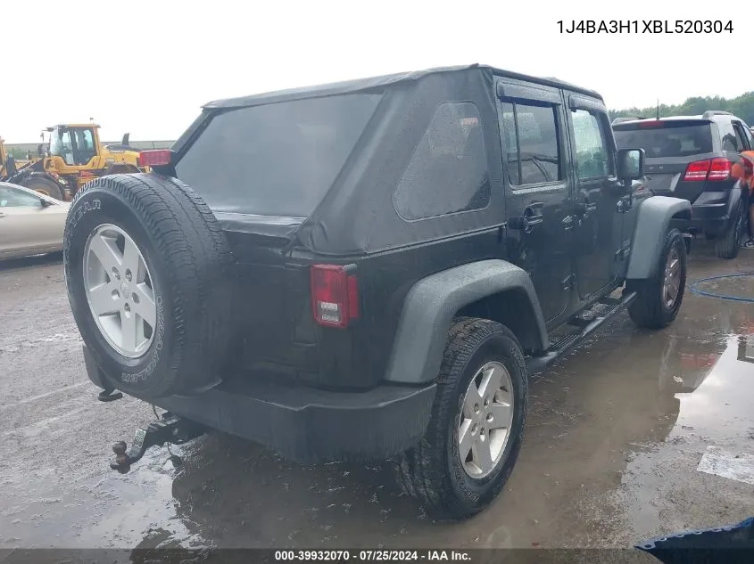 1J4BA3H1XBL520304 2011 Jeep Wrangler Unlimited Sport