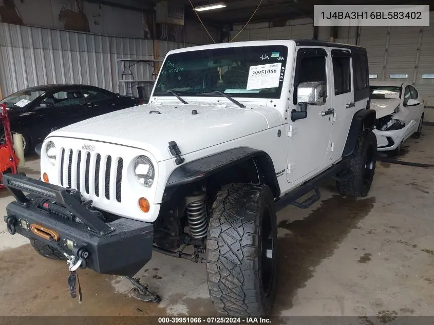 2011 Jeep Wrangler Unlimited Sport VIN: 1J4BA3H16BL583402 Lot: 39951066