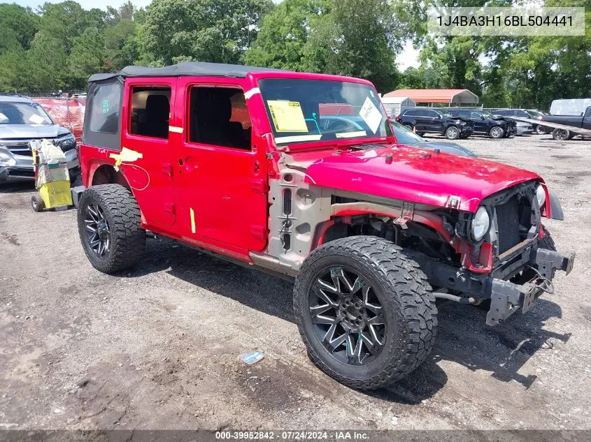 2011 Jeep Wrangler Unlimited Sport VIN: 1J4BA3H16BL504441 Lot: 39952842