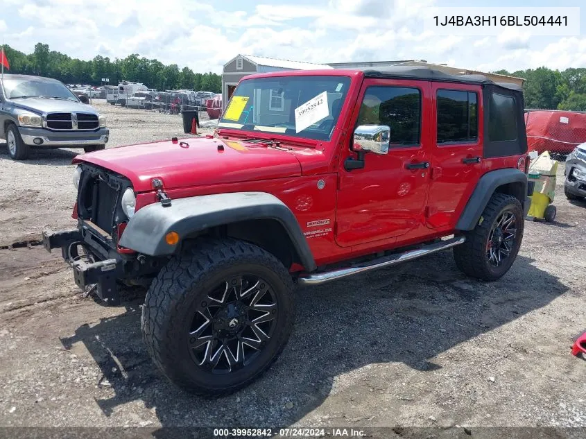 2011 Jeep Wrangler Unlimited Sport VIN: 1J4BA3H16BL504441 Lot: 39952842