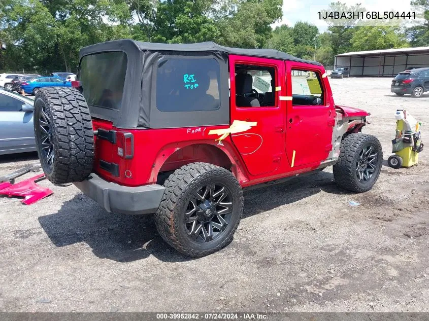 2011 Jeep Wrangler Unlimited Sport VIN: 1J4BA3H16BL504441 Lot: 39952842