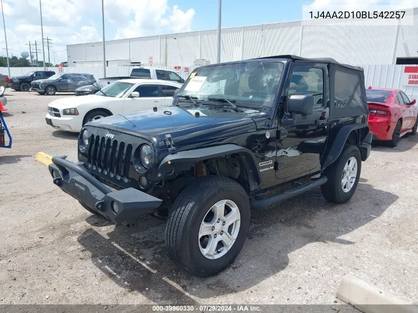 1J4AA2D10BL542257 2011 Jeep Wrangler Sport