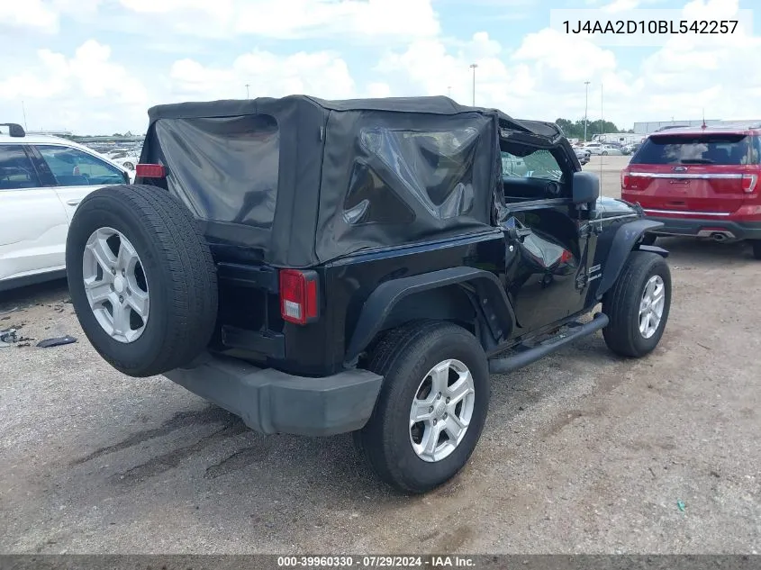 1J4AA2D10BL542257 2011 Jeep Wrangler Sport