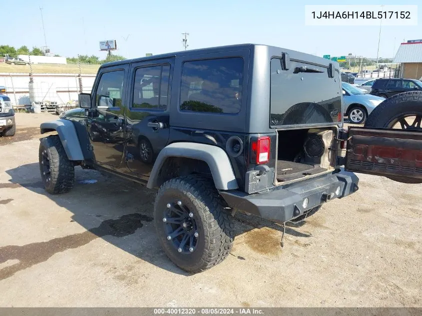 1J4HA6H14BL517152 2011 Jeep Wrangler Unlimited Rubicon