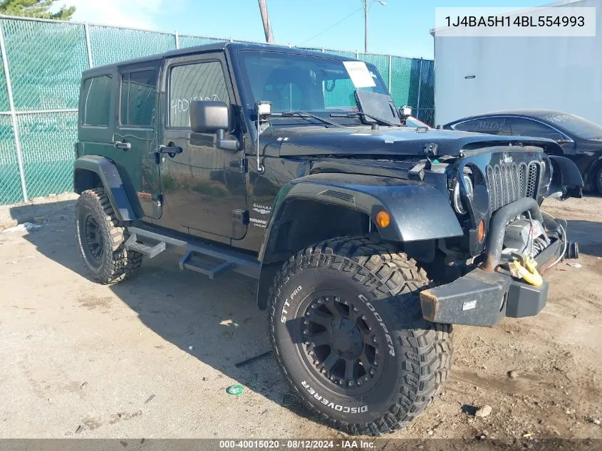 2011 Jeep Wrangler Unlimited Sahara VIN: 1J4BA5H14BL554993 Lot: 40015020