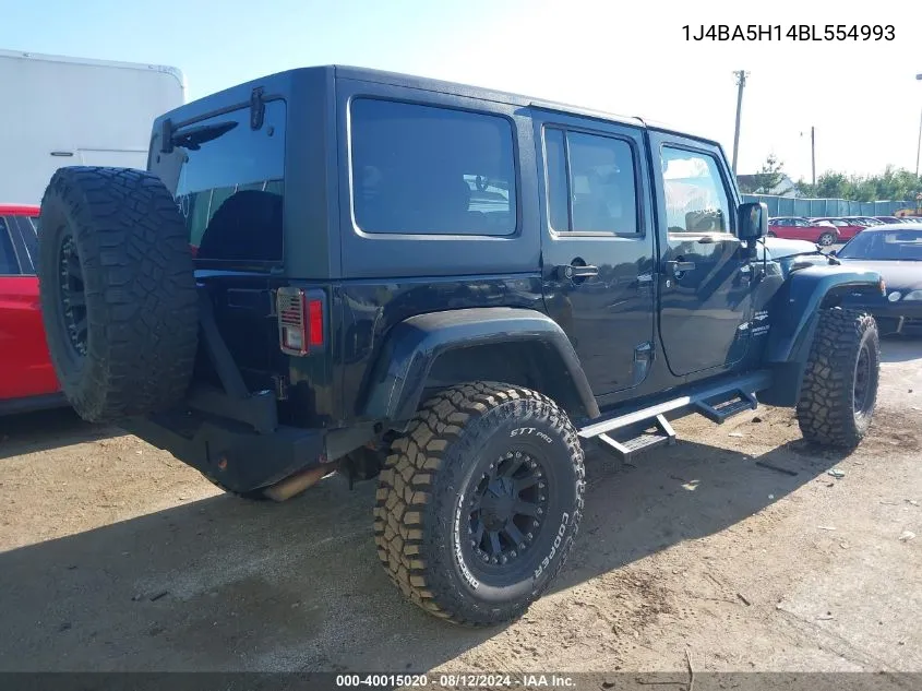 2011 Jeep Wrangler Unlimited Sahara VIN: 1J4BA5H14BL554993 Lot: 40015020