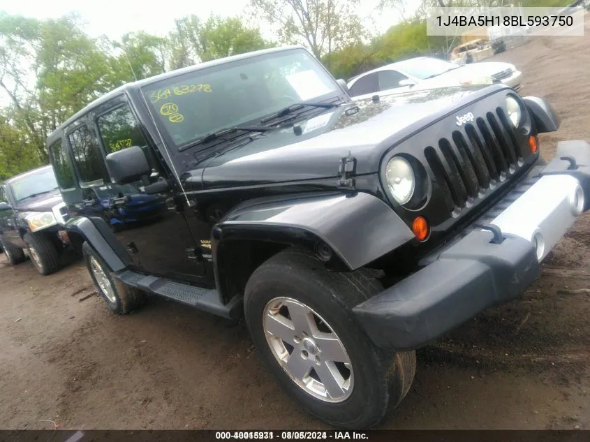 2011 Jeep Wrangler Unlimited Sahara VIN: 1J4BA5H18BL593750 Lot: 40015931