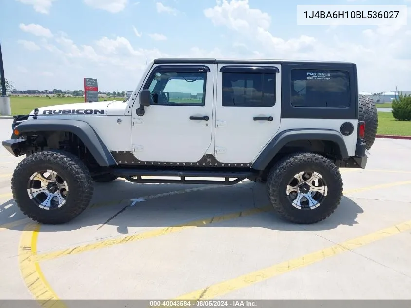 2011 Jeep Wrangler Unlimited Rubicon VIN: 1J4BA6H10BL536027 Lot: 40043584