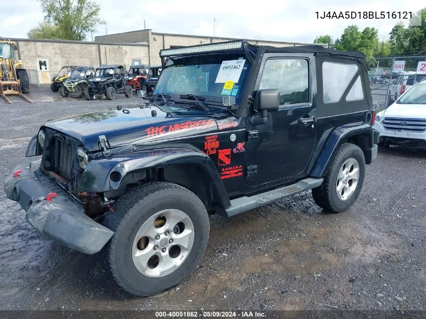 2011 Jeep Wrangler Sahara VIN: 1J4AA5D18BL516121 Lot: 40051862