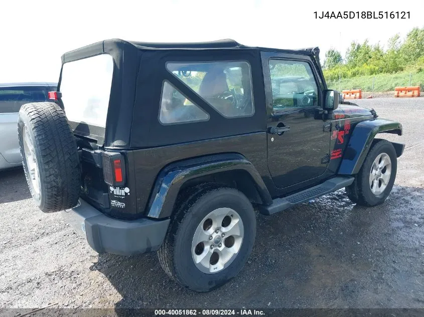 2011 Jeep Wrangler Sahara VIN: 1J4AA5D18BL516121 Lot: 40051862