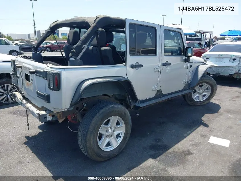 2011 Jeep Wrangler Unlimited Sahara VIN: 1J4BA5H17BL525472 Lot: 40059895