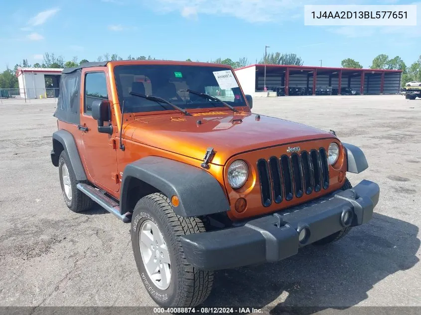 2011 Jeep Wrangler Sport VIN: 1J4AA2D13BL577651 Lot: 40088874