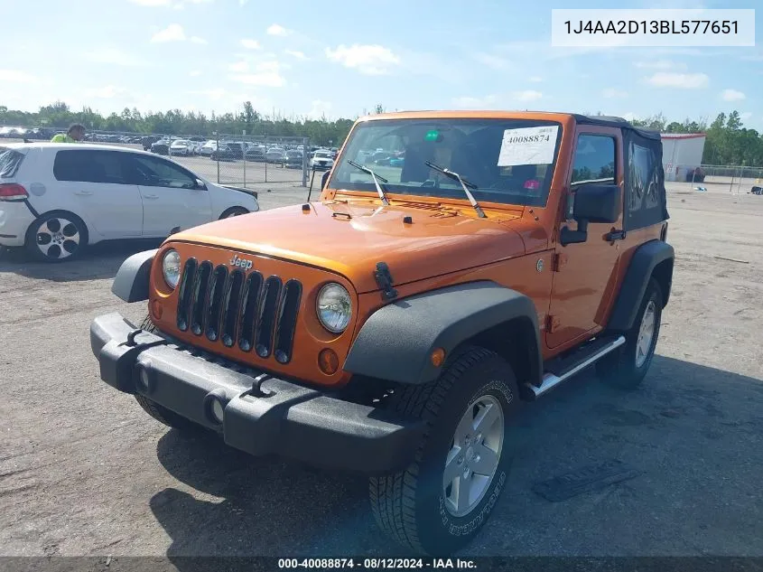 1J4AA2D13BL577651 2011 Jeep Wrangler Sport