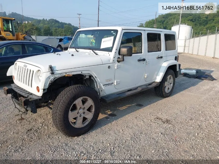 2011 Jeep Wrangler Unlimited Sahara VIN: 1J4HA5H16BL561762 Lot: 40113227