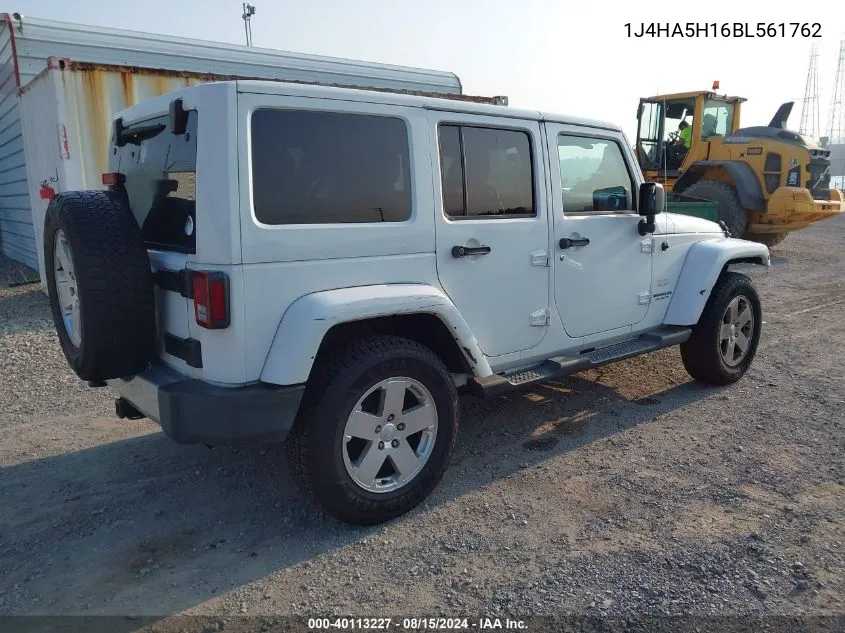 1J4HA5H16BL561762 2011 Jeep Wrangler Unlimited Sahara