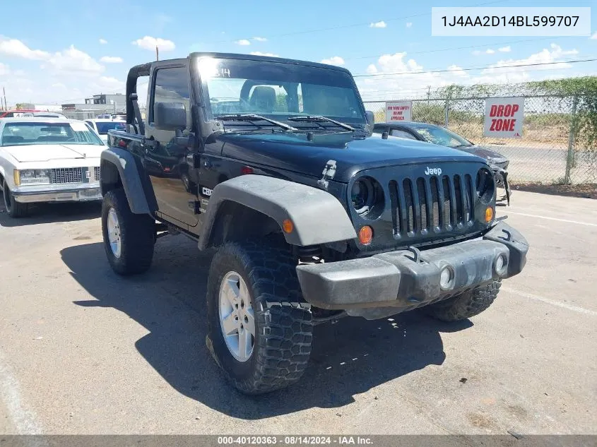 1J4AA2D14BL599707 2011 Jeep Wrangler Sport