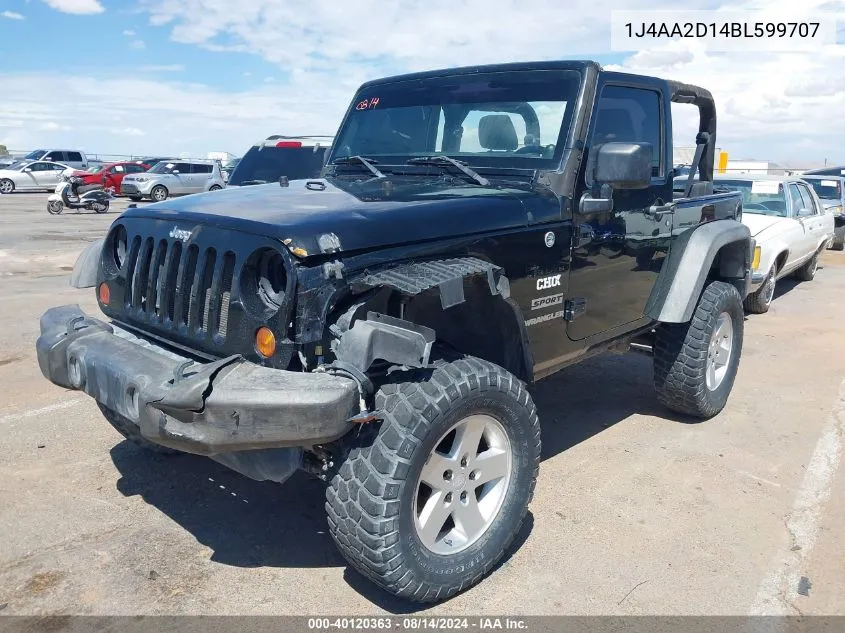 1J4AA2D14BL599707 2011 Jeep Wrangler Sport