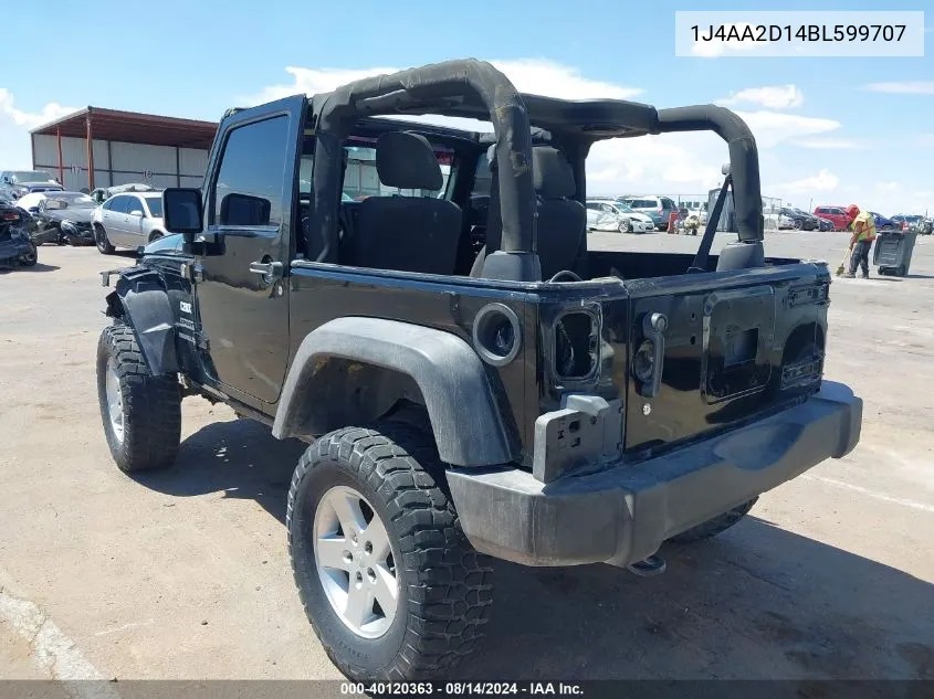 2011 Jeep Wrangler Sport VIN: 1J4AA2D14BL599707 Lot: 40120363