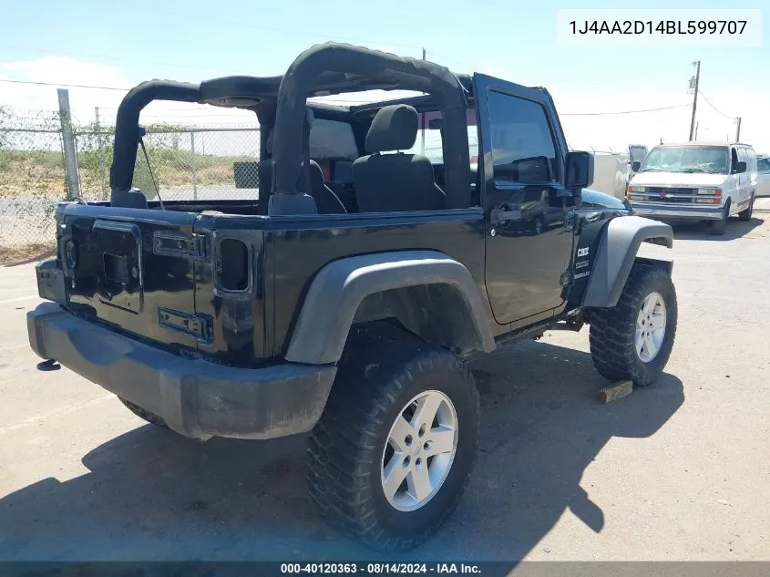 2011 Jeep Wrangler Sport VIN: 1J4AA2D14BL599707 Lot: 40120363